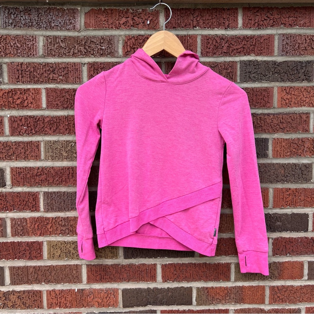 Eddie Bauer Pink Surplice Hem Long Sleeve Thumbhole Hoodie